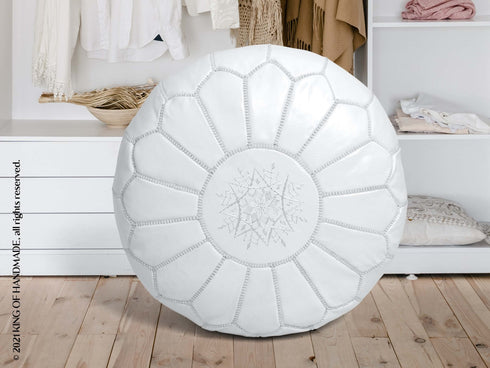 Genuine Leather Pouf Unstuffed - Moroccan Ottoman Footstool, Footrest Cover Boho Decor Bohemian Living Room, Bedroom, Kids Gift & Wedding Room Hand Stitched by Artisans Used As Hassock pouf ottoman hassock  hassocks and ottomans leather pouf hassock furniture pouf ottoman moroccan pouf pouf ottoman leather ottoman